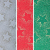 Gold Foil Premium 100% Quilting Cotton "Festive Stars" - 3 Colours - Pound A Metre