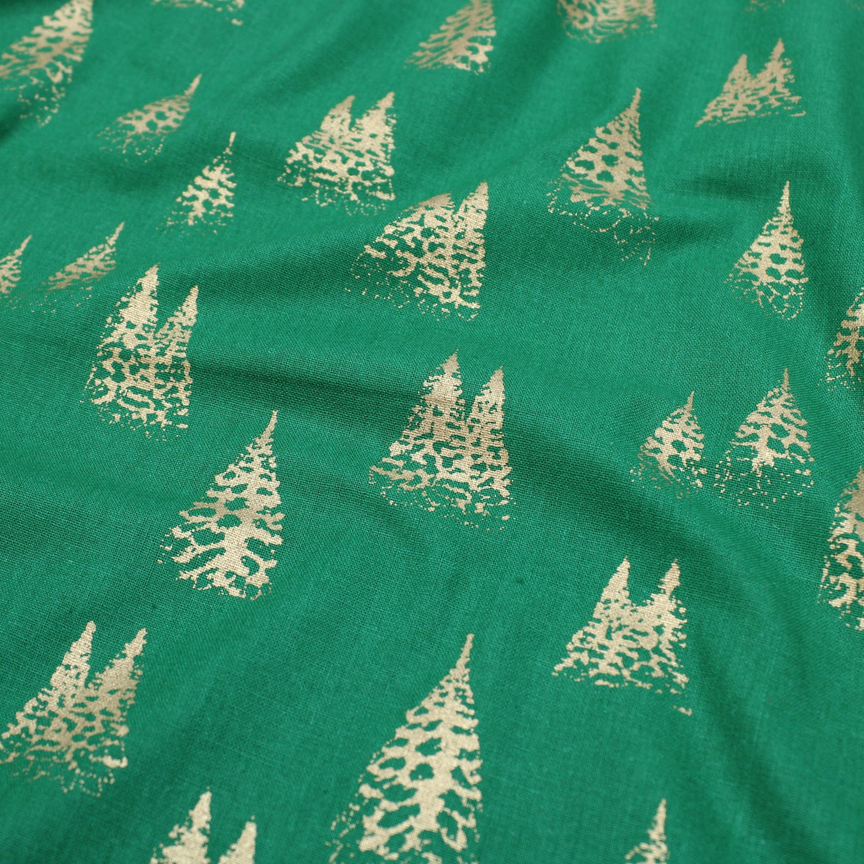 Gold Foil Premium 100% Quilting Cotton "Festive Tree" - 3 Colours - Pound A Metre