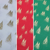 Gold Foil Premium 100% Quilting Cotton "Festive Tree" - 3 Colours - Pound A Metre