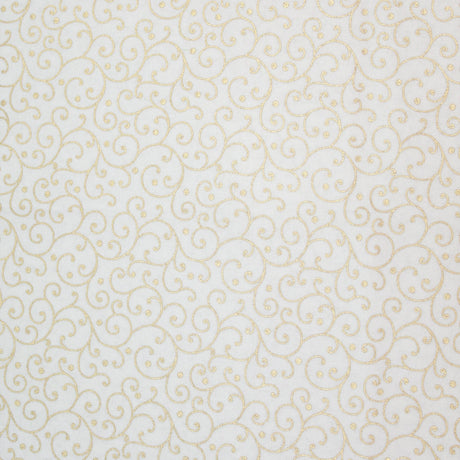 Gold Foil Premium 100% Quilting Cotton "Scroll" - Variety Of Colours - Pound A Metre