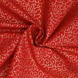 Gold Foil Premium 100% Quilting Cotton "Scroll" - Variety Of Colours - Pound A Metre