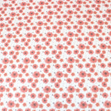 Premium 100% Floral Quilting Cotton - Red Flower - 44" Wide Cream - Pound A Metre