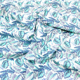 Premium 100% Quilting Cotton 45’ Wide Blue Leafs - Pound A Metre