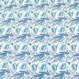 Premium 100% Quilting Cotton 45’ Wide Blue Leafs - Pound A Metre