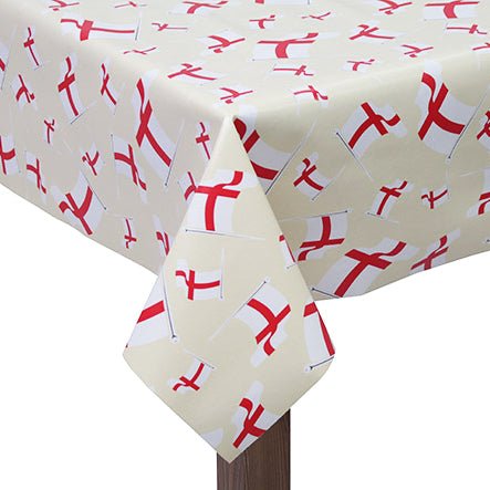 Premium PVC Tablecloth Fabric- England Flag 140cm Wide - Pound A Metre