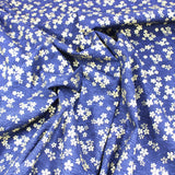 Premium Quality 100% Oriental Foil Cotton - Gold Blossom - 55" Wide Navy - Pound A Metre