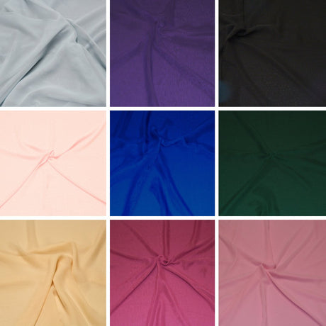 Premium Quality Plain Georgette 59" Wide - Variations Available - Pound A Metre