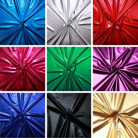 Premium Quality Plain Stretch Metallic Lycra 55" Wide - Variations Available - Pound A Metre